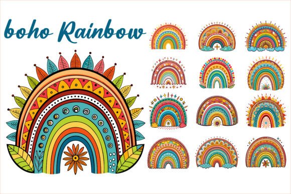 Download Boho Rainbow Vector Clipart - Art Collection