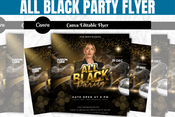Download All Black Party Flyer Template - Art Collection