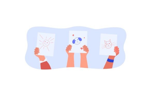 Download Hands of Little Artists Holding Up Cute - Art Collection