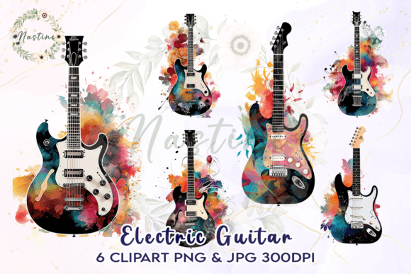 Download Electric Guitar  Watercolor Clipart - Art Collection