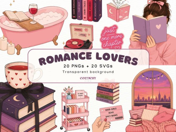 Download Romance Lovers Cliparts, Bookish PNG SVG - Art Collection