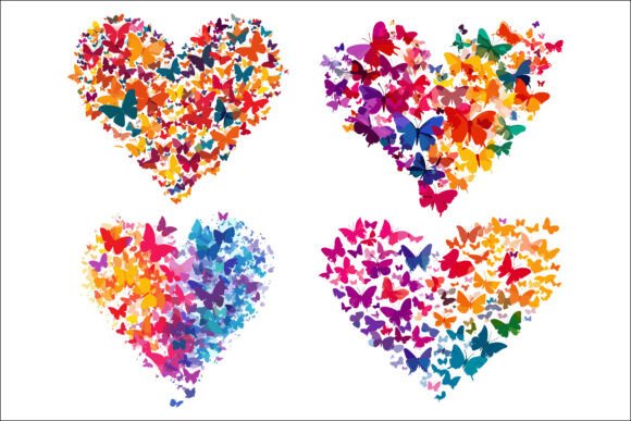 Download Romantic Butterfly Heart Design. - Art Collection