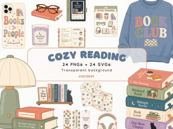 Download Cozy Reader Lifestyle Clipart Book Lover - Art Collection