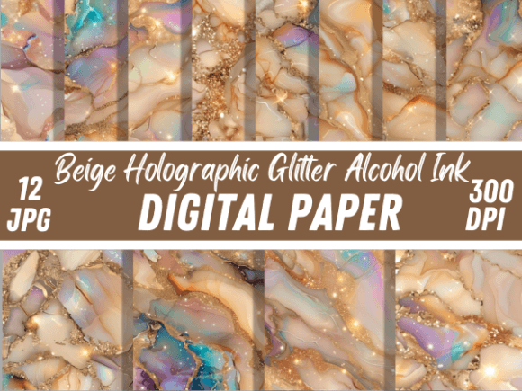 Download Beige Holographic Glitter Alcohol Ink - Beige Collection
