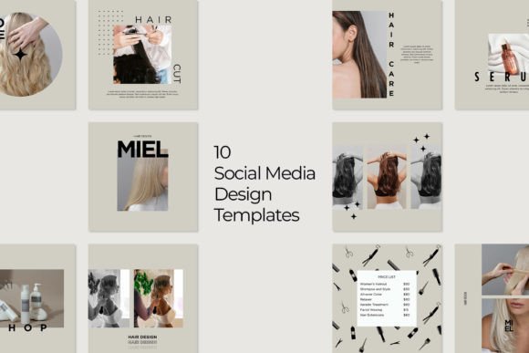 Download Beige Hair Salon Instagram Post Template - Beige Collection