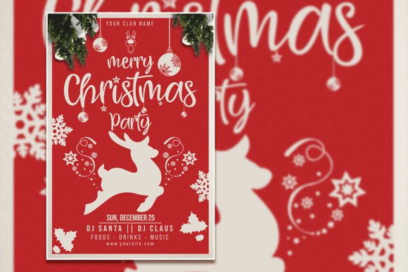 Download Christmas Party Flyer or Poster Template - Art Collection