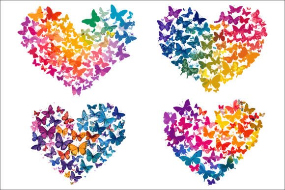 Download Romantic Butterfly Heart Design. - Art Collection
