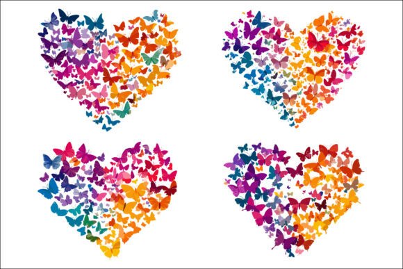 Download Romantic Butterfly Heart Design. - Art Collection