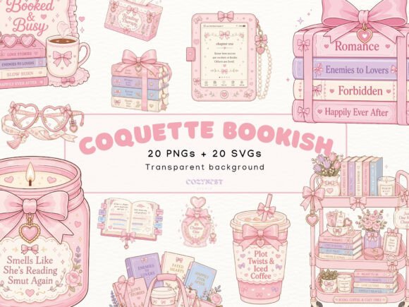 Download Coquette Bookish Cliparts, Romance Books - Art Collection