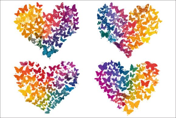 Download Romantic Butterfly Heart Design. - Art Collection