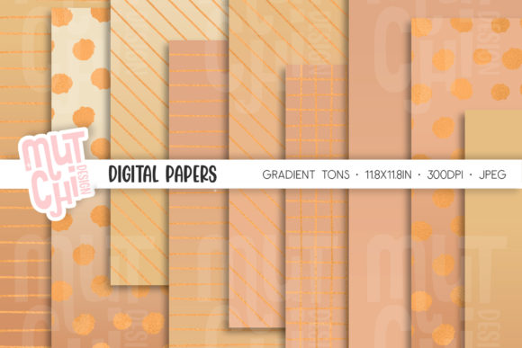 Download Gradient Beige Digital Paper Set - Beige Collection