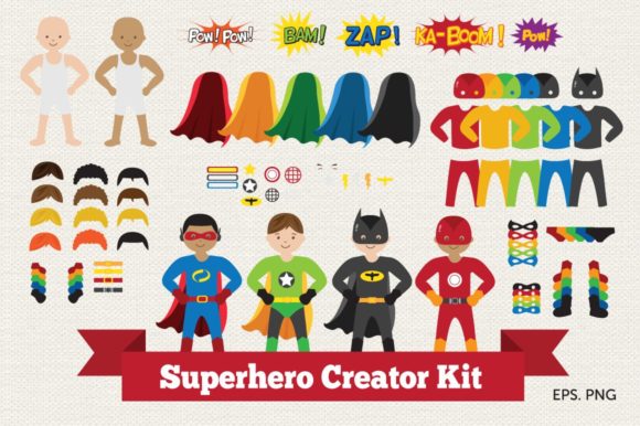 Download Superhero Creator Kit Clipart Vector - Art Collection