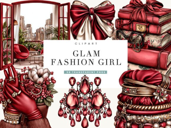 Download Glam Fashion Girl Clipart Bundle - Art Collection