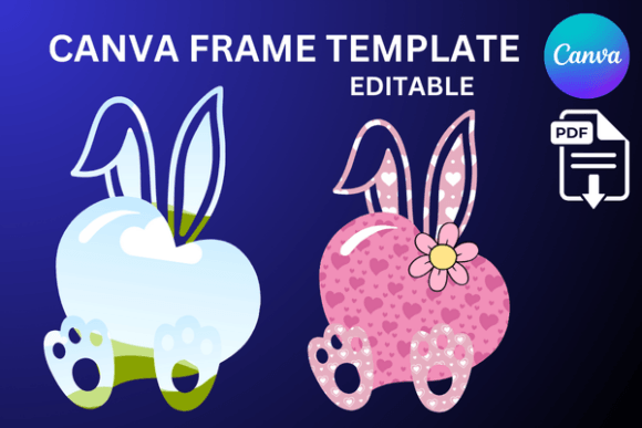 Download Rabbit and Heart Editable Canva Template - Art Collection