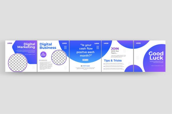 Download Set of Social Media Marketing Carousel - Social media marketing Collection