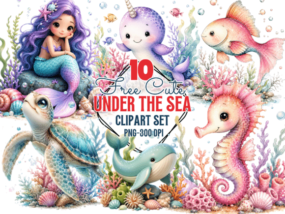 Download Cute Under the Sea Clipart, Mermaid PNG - Art Collection
