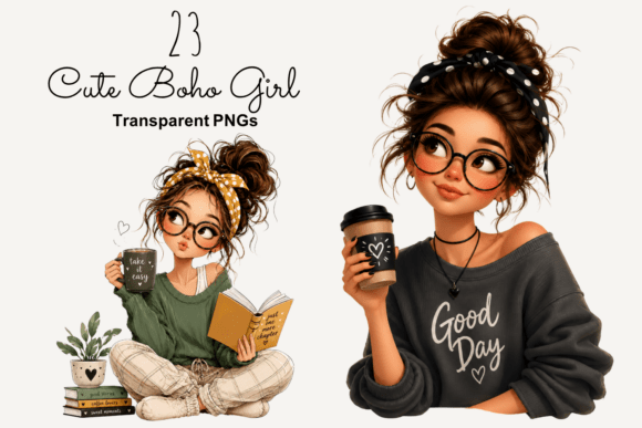 Download Cute Boho Girl PNG Clipart, Fashion Girl - Art Collection