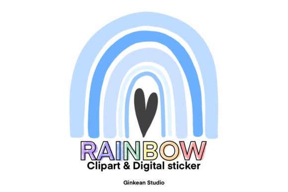 Download Blue Rainbow Clipart, Digital Sticker - Art Collection