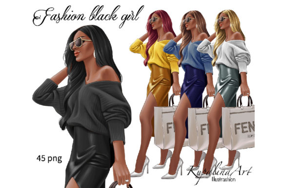 Download Black Girl Clipart Fashion Afro Woman - Art Collection