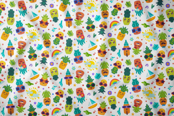 Download Cartoon Pineapple Smiles Seamless Patter - Art Collection