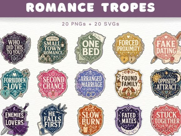Download Romance Tropes Badge Clipart Bookish PNG - Art Collection