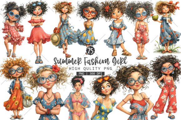 Download Summer Fashion Girl Clipart Bundle - Art Collection
