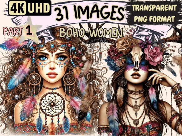 Download Boho Women Clipart P1 - Art Collection