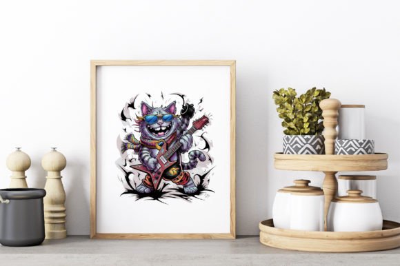 Download Rockstar Cat Clipart PNG Design - Art Collection