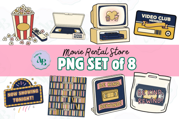 Download Retro Movie Store Clip Art Collection - Art Collection