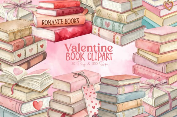 Download Valentine Book Clipart Bundle - Art Collection