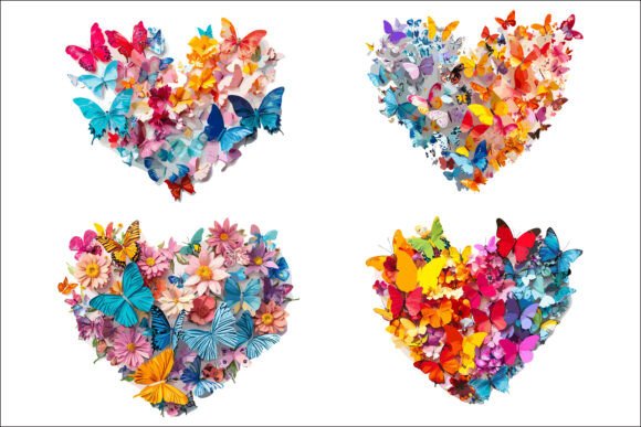 Download Romantic Butterfly Heart Design. - Art Collection
