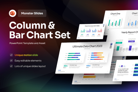 Download Column &amp; Bar Chart PowerPoint Template - Art Collection