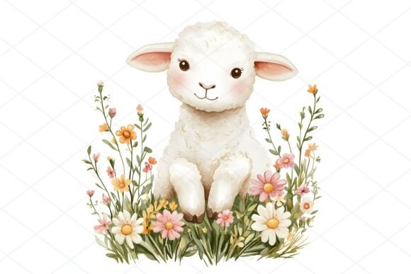 Download 8 JPGs Cute Sheep Clipart, Baby Lamb - Art Collection