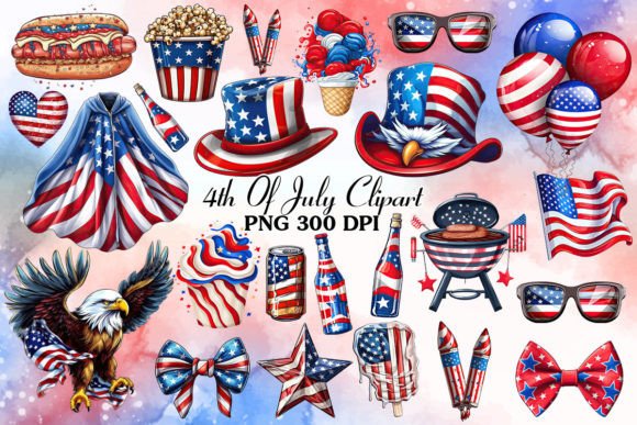 Download 4th of July Sublimation Clipart Bundle - Art Collection