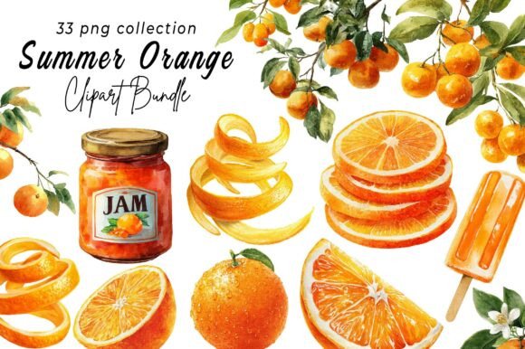Download Watercolor Summer Orange Clipart - Art Collection