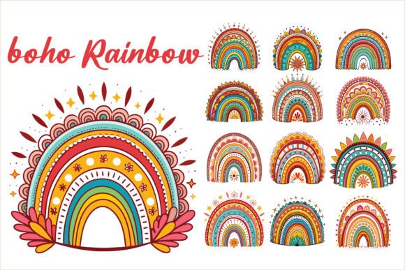 Download Boho Rainbow Vector Clipart - Art Collection