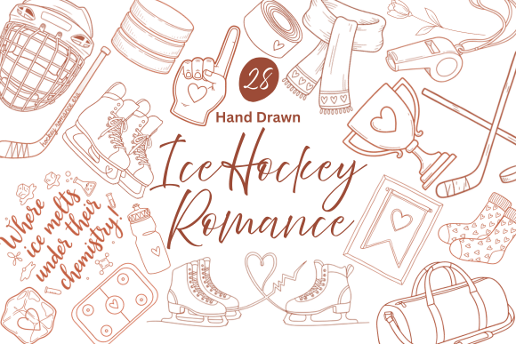 Download Hand Drawn Ice Hockey Romance Clipart - Art Collection