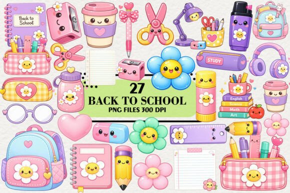 Download Kawaii Back to School Clipart Bundle - Art Collection